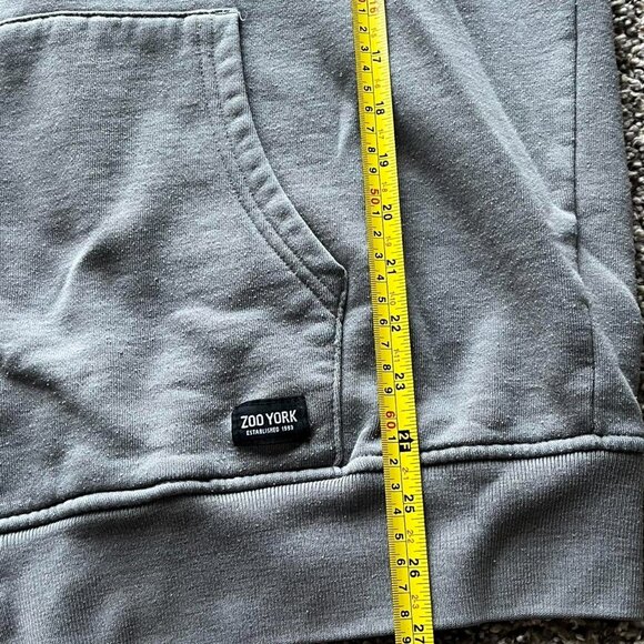 Zoo York Hoodie Mens XL Grey Full Zip Up Skater Grunge Hoodie - Picture 6 of 8